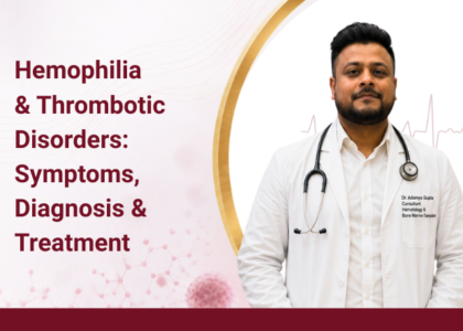 Deep vein thrombosis, pulmonary embolism, and hemophilia awareness illustration by Dr. Adamya Gupta.