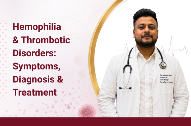 Deep vein thrombosis, pulmonary embolism, and hemophilia awareness illustration by Dr. Adamya Gupta.