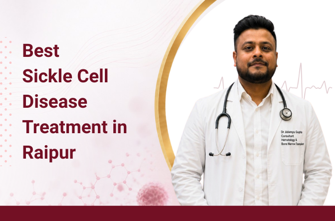 Sickle cell disease awareness illustration by Dr. Adamya Gupta, Hematologist and Blood Disorder Specialist in Raipur.