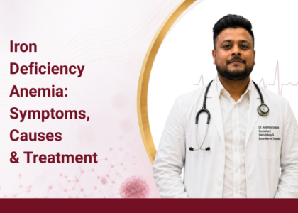 Iron deficiency anemia illustration showing red blood cells by Dr. Adamya Gupta, Hematologist in Raipur.