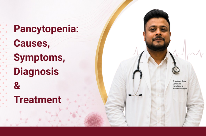 Pancytopenia blood disorder illustration by Dr. Adamya Gupta, Best Hematologist in Raipur.